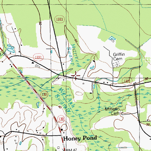 Topographic Map of Union Church, NC
