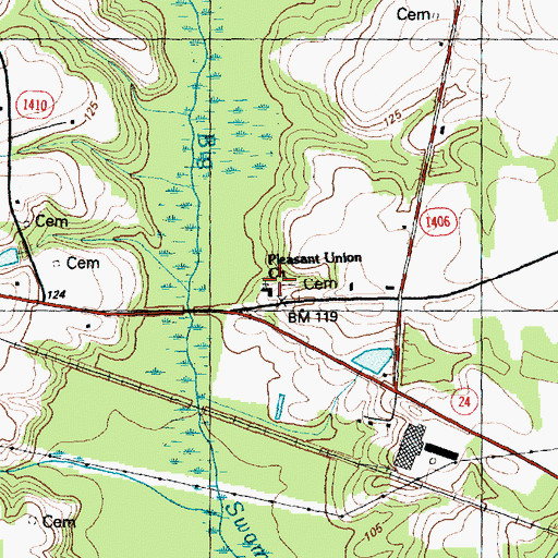 Topographic Map of Pleasant Union Church, NC