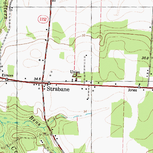 Topographic Map of Union Church, NC