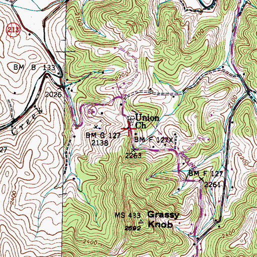 Topographic Map of Union Church, NC