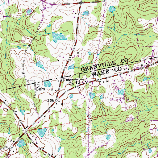 Topographic Map of Union Church, NC