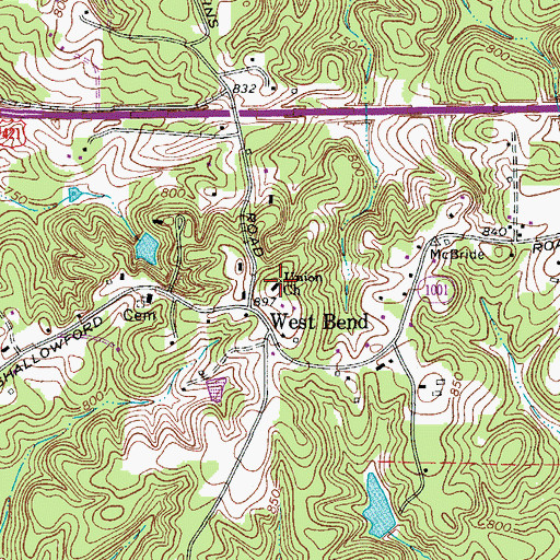 Topographic Map of Union Church, NC