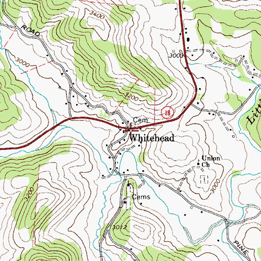 Topographic Map of Union Primitive Baptist Church, NC