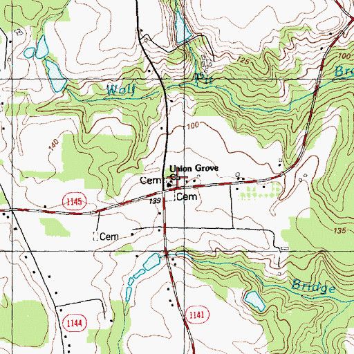 Topographic Map of Union Grove Church, NC