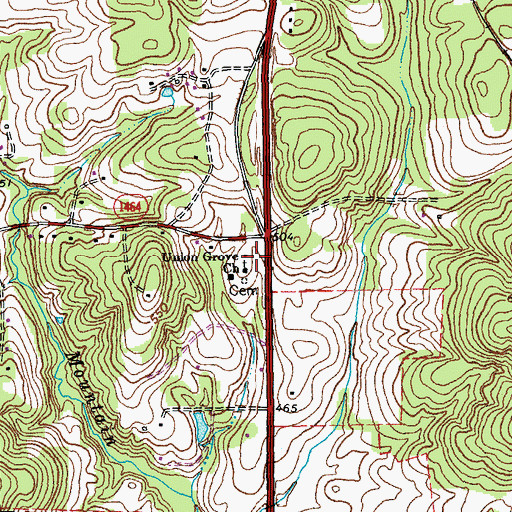 Topographic Map of Union Grove Church, NC