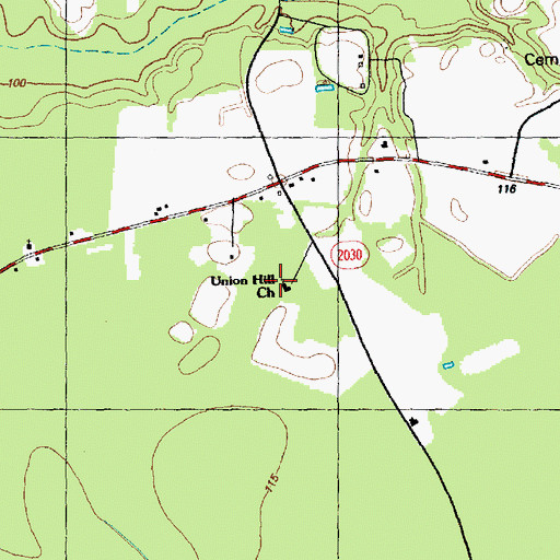 Topographic Map of Union Hill Church, NC