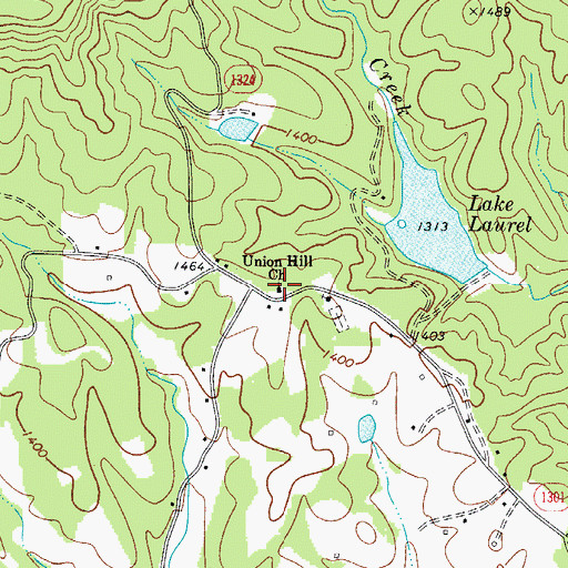 Topographic Map of Union Hill Methodist Church, NC