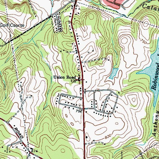 Topographic Map of Union Road Church, NC
