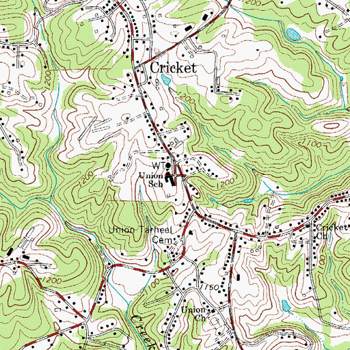 Topographic Map of Union School, NC
