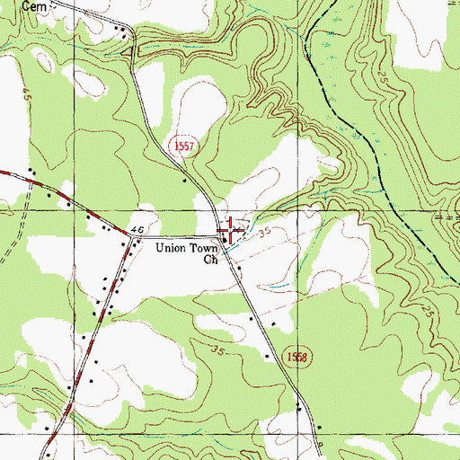 Topographic Map of Union Town Church, NC