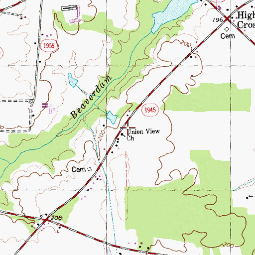 Topographic Map of Union View Church, NC