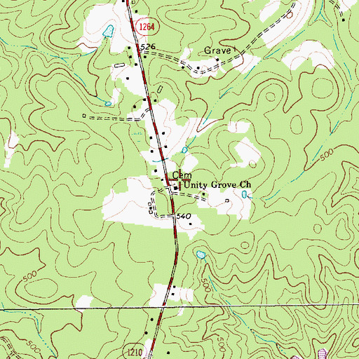 Topographic Map of Unity Grove Church, NC
