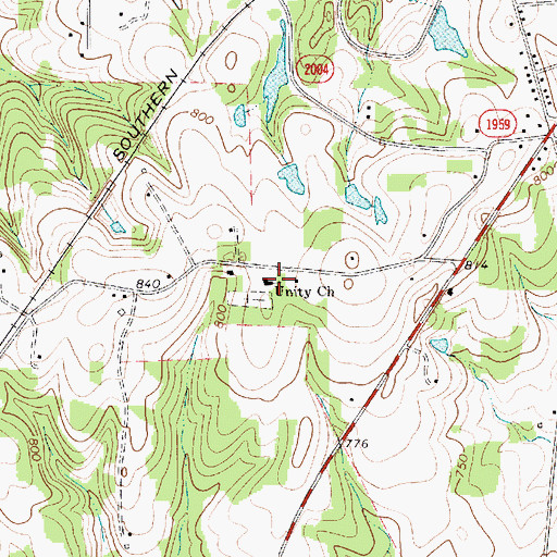 Topographic Map of University Church, NC