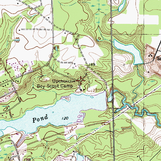 Topographic Map of Upchurch Boy Scout Camp, NC