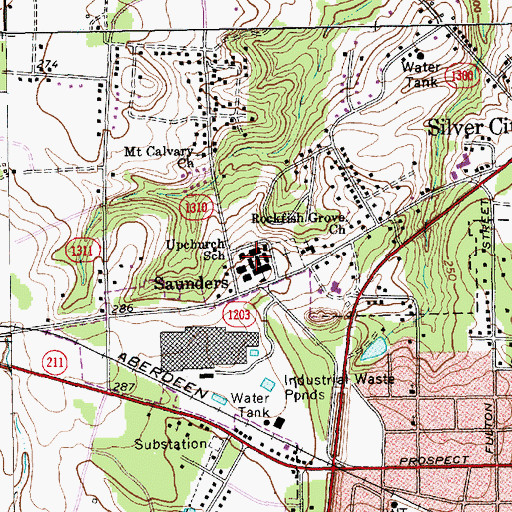 Topographic Map of Upchurch Elementary School, NC