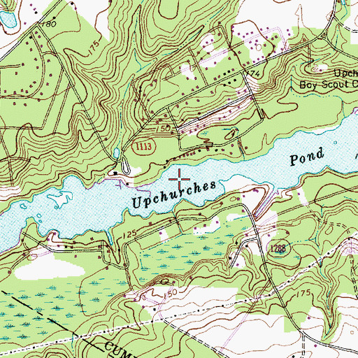 Topographic Map of Upchurches Pond, NC