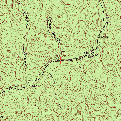 Topographic Map of Upper Ripshin Branch, NC