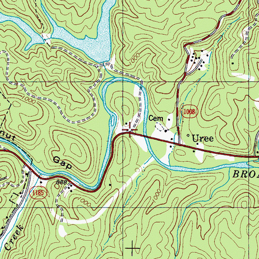 Topographic Map of Uree, NC