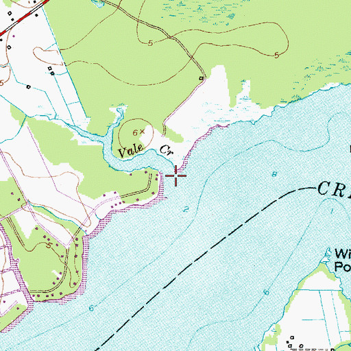 Topographic Map of Vale Creek, NC