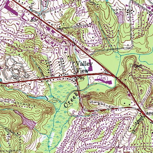 Topographic Map of Valley View, NC