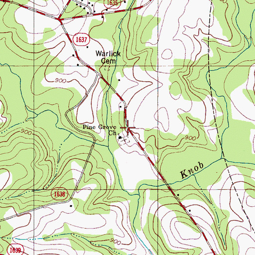 Topographic Map of Vance Grove School, NC