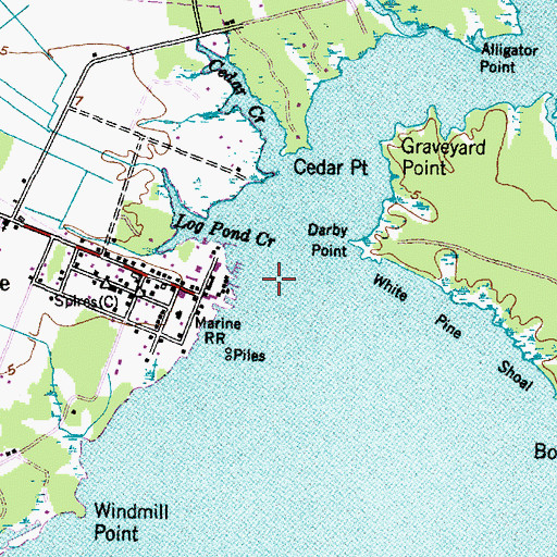 Topographic Map of Vandemere Creek, NC