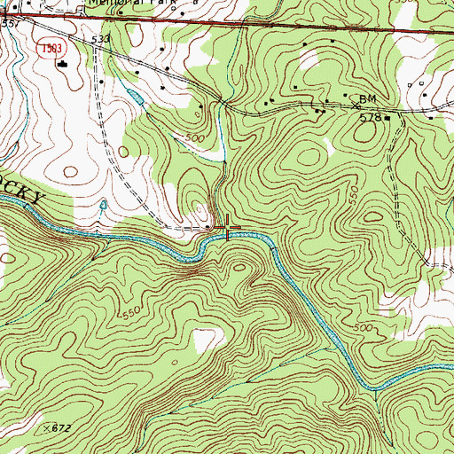 Topographic Map of Varnell Creek, NC