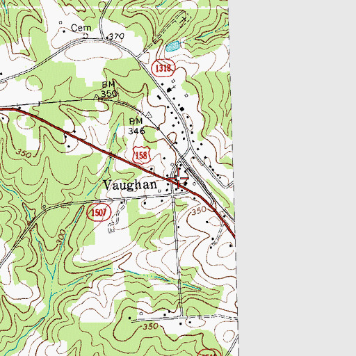 Topographic Map of Vaughan, NC
