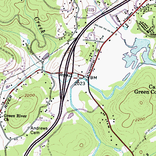 Topographic Map of Vernon Creek, NC