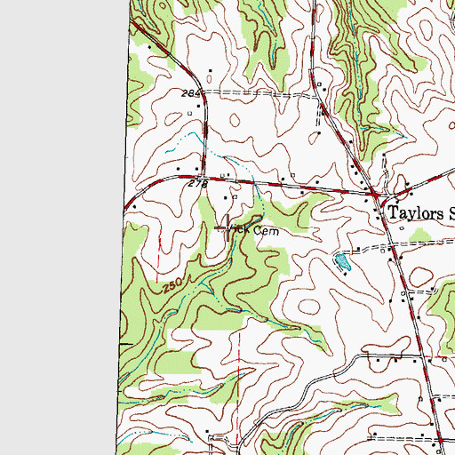 Topographic Map of Vick Cemetery, NC