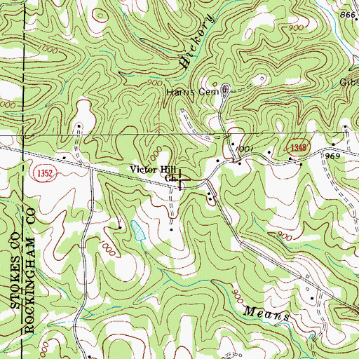 Topographic Map of Victor Hill Pentecostal Holiness Church, NC