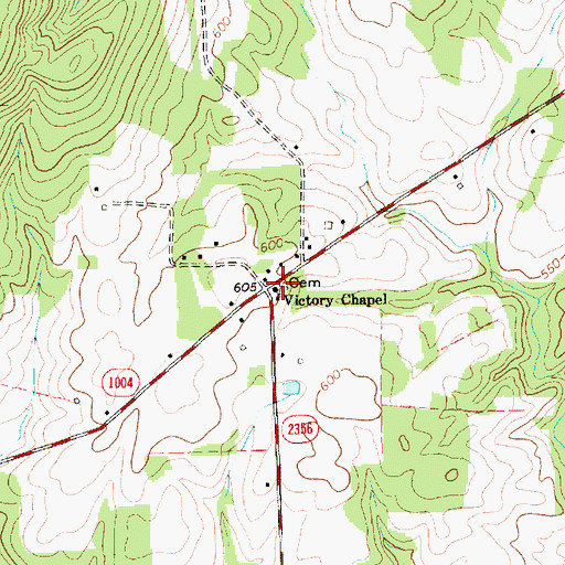 Topographic Map of Victory Chapel, NC