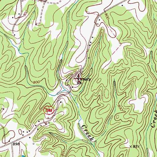 Topographic Map of Victory Church, NC