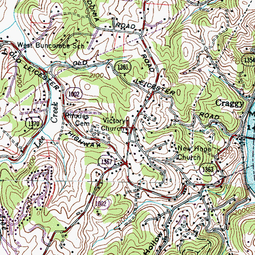 Topographic Map of Victory Church, NC