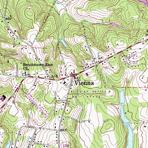 Topographic Map of Vienna, NC