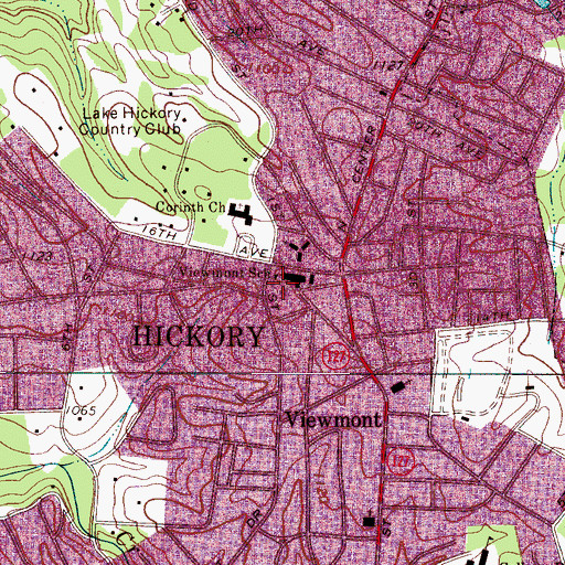 Topographic Map of Viewmont Elementary School, NC