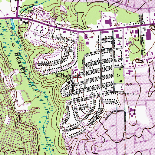 Topographic Map of Villase Church, NC