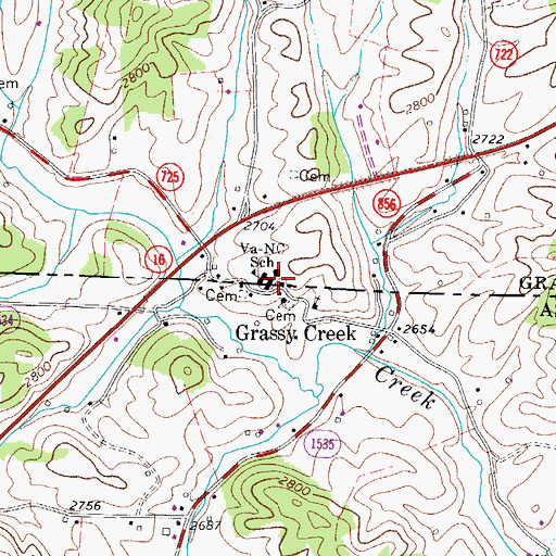 Topographic Map of Virginia-North Carolina School, NC