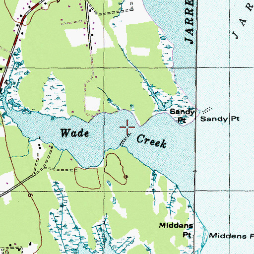 Topographic Map of Wade Creek, NC
