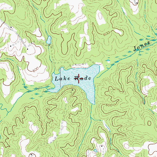 Topographic Map of Lake Wade, NC