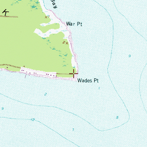 Topographic Map of Wades Point, NC
