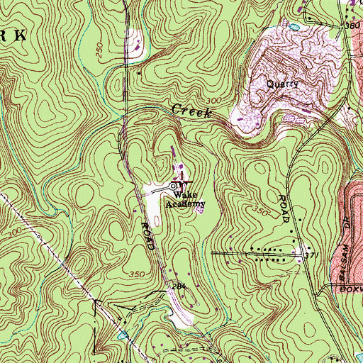 Topographic Map of Wake Academy, NC