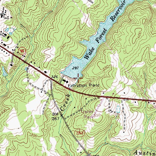 Topographic Map of Wake Forest Reservoir, NC