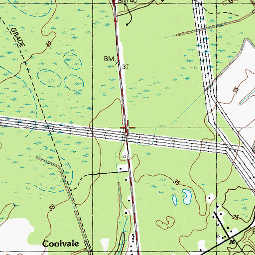 Topographic Map of Walden Bridge, NC