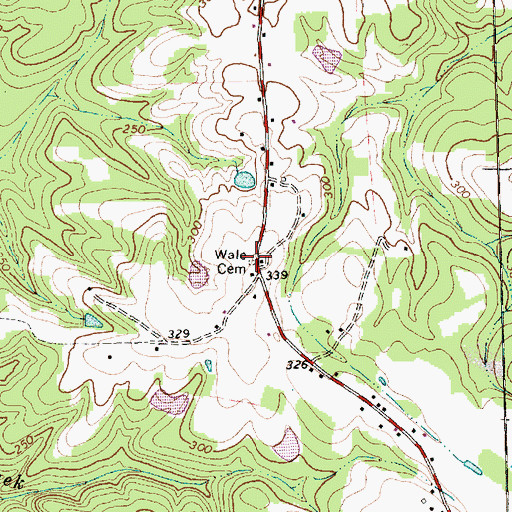 Topographic Map of Wale Cemetery, NC