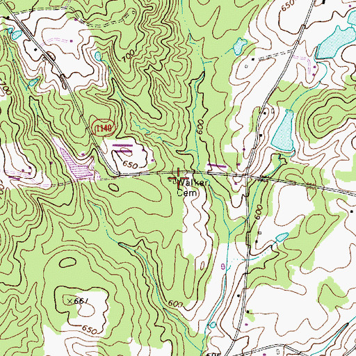 Topographic Map of Walker Cemetery, NC