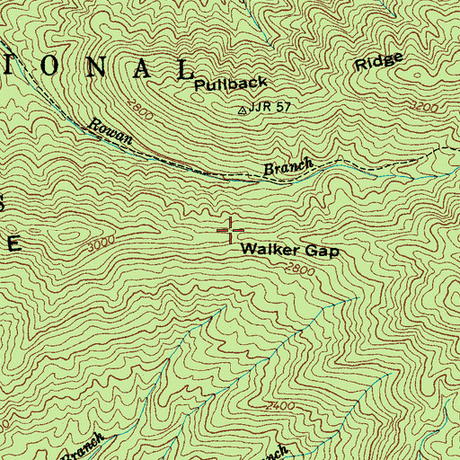 Topographic Map of Walker Gap, NC