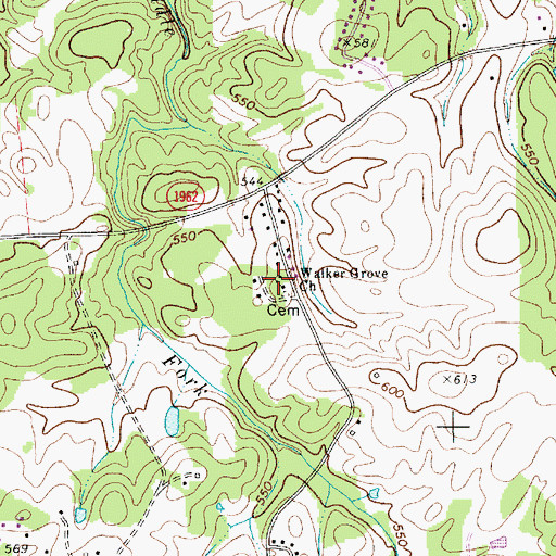 Topographic Map of Walker Grove Church, NC