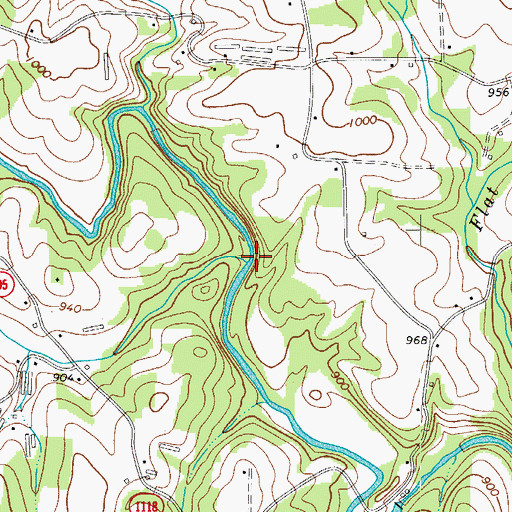 Topographic Map of Walkers Branch, NC