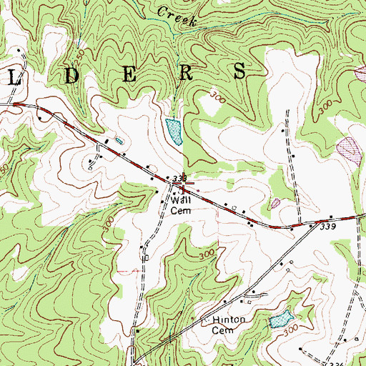 Topographic Map of Wall Cemetery, NC